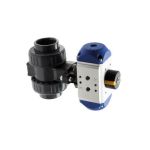 Pneumatik-PVC-Kugelhahn Rp1-1/4" (doppeltwirkend / EPDM)